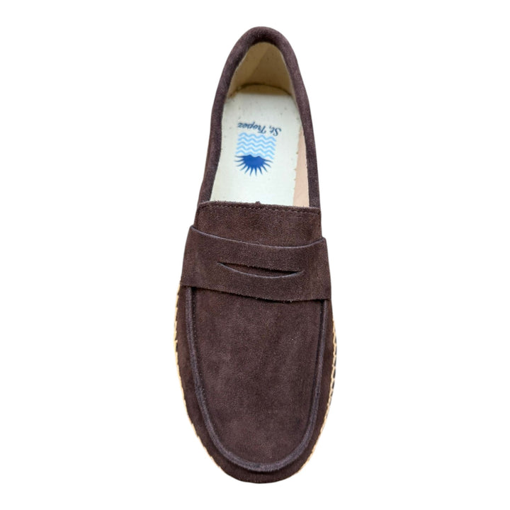Mocassins en Véritable Cuir Suédé Semelle Gomme Marron Foncé