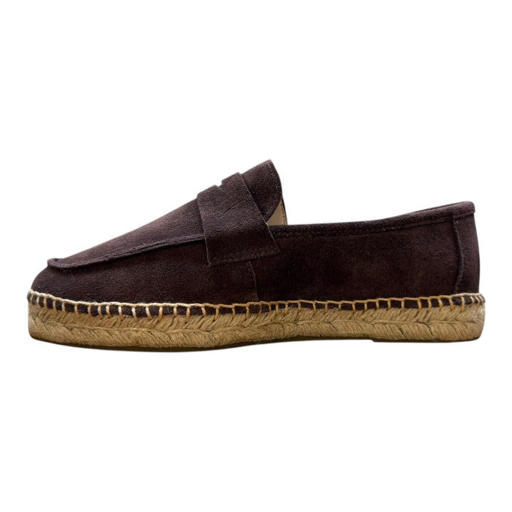 Mocassins en Véritable Cuir Suédé Semelle Gomme Marron Foncé