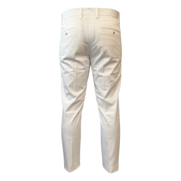 Pantalon Poches Italiennes Slim Court Off White