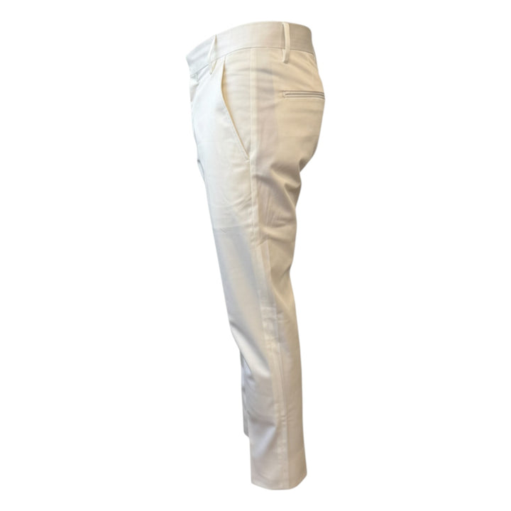 Pantalon Poches Italiennes Slim Court Off White