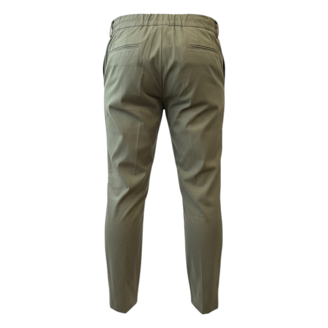 Pantalon Ultralight à Taille Élastiquée et Pinces Vert Militaire