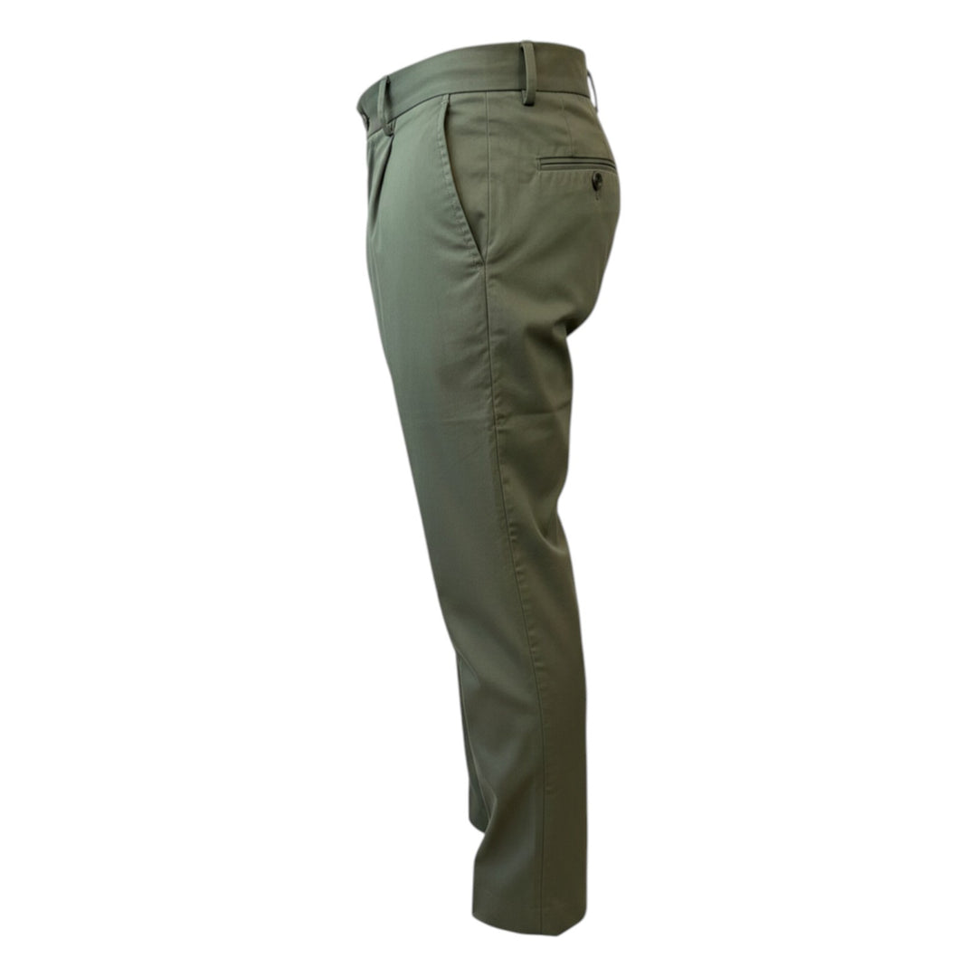 Pantalon Ultralight à Taille Élastiquée et Pinces Vert Militaire