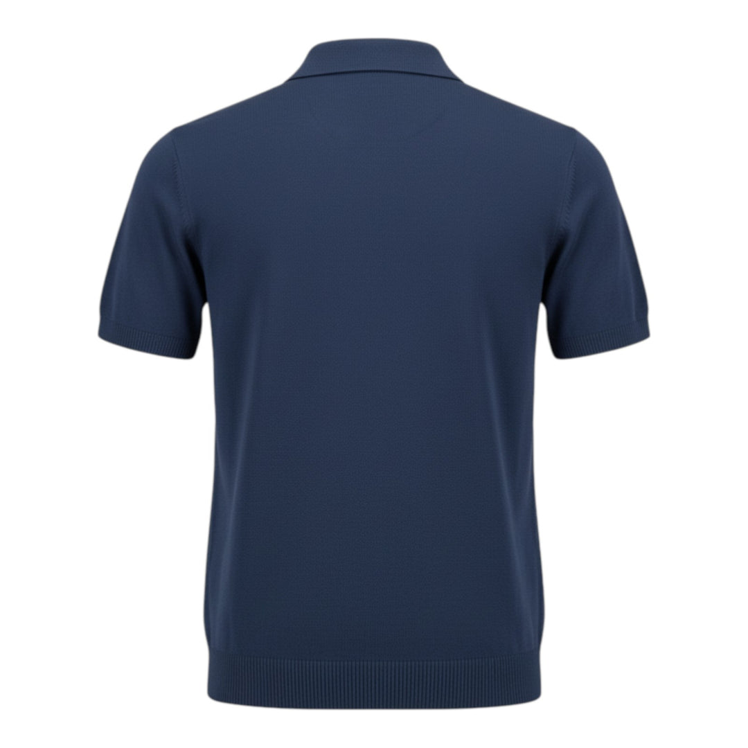 Polo Manches Courtes Coton Peigné Bleu