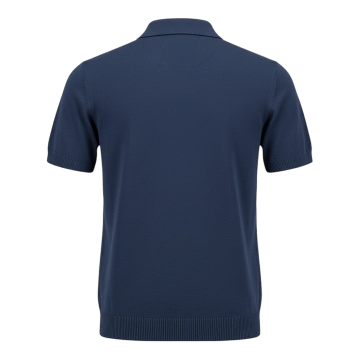 Polo Manches Courtes Coton Peigné Bleu