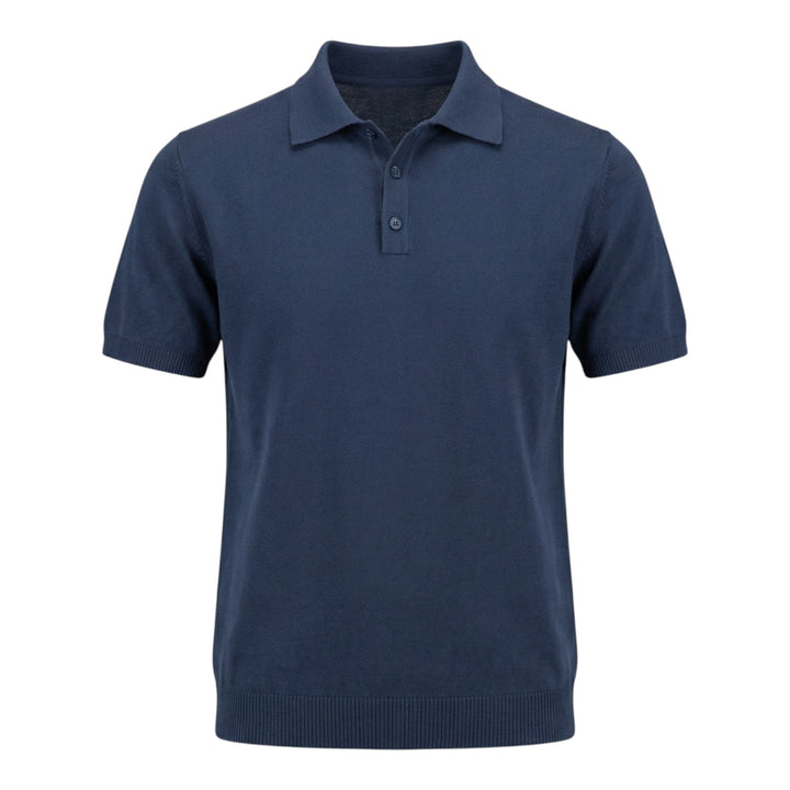 Polo Manches Courtes Coton Peigné Bleu