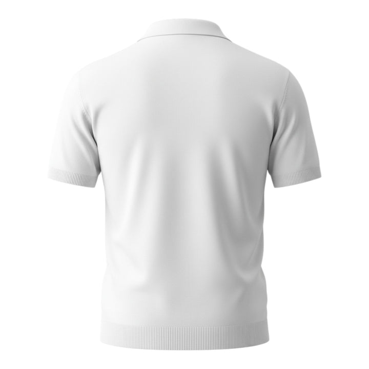 Polo Manches Courtes Coton Peigné Corde Blanc Optique