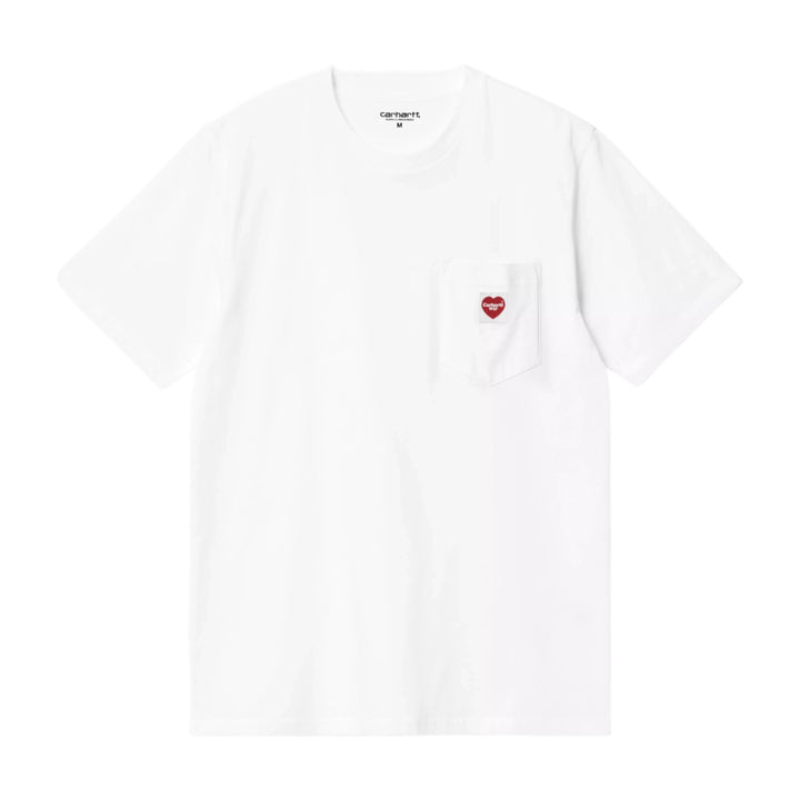 S/S Pocket Heart T-Shirt Blanc / Rouge