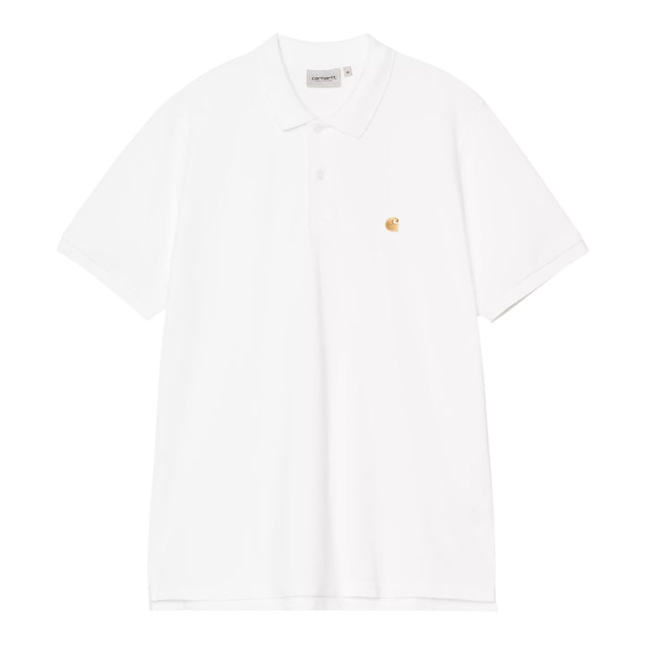 S/S Chase Polo en piqué Blanc / Or