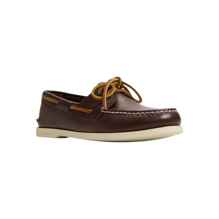 Chaussure bateau Authentic Original 2 œillets en cuir véritable marron