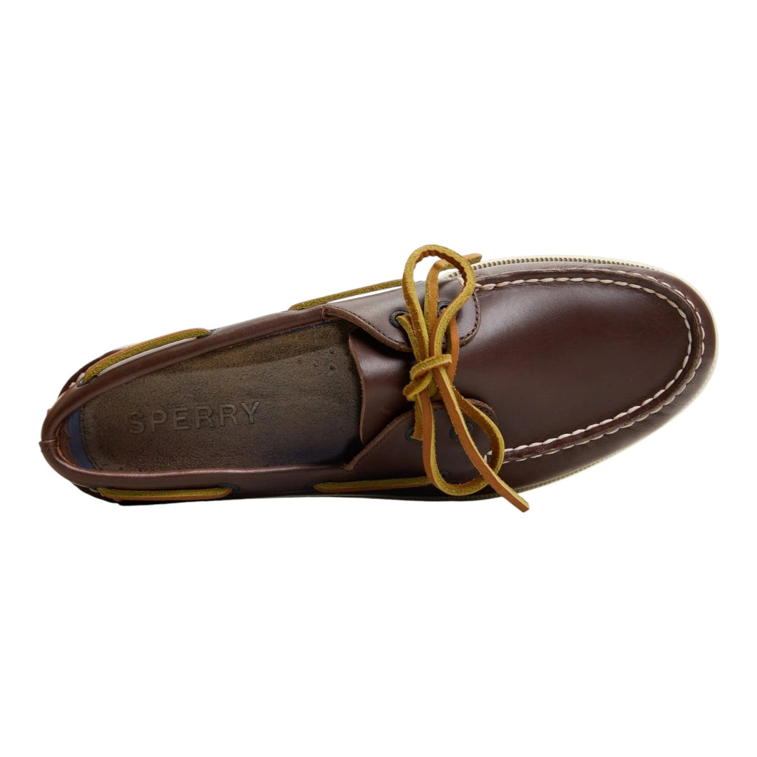Chaussure bateau Authentic Original 2 œillets en cuir véritable marron