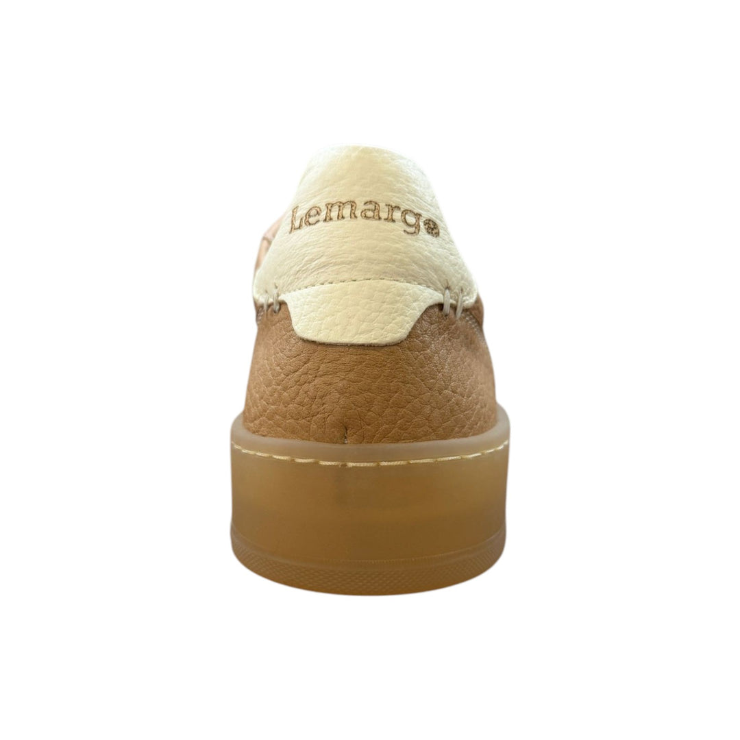 Sneakers Jannik en Véritable Cuir de Cerf Noyer-Blanc