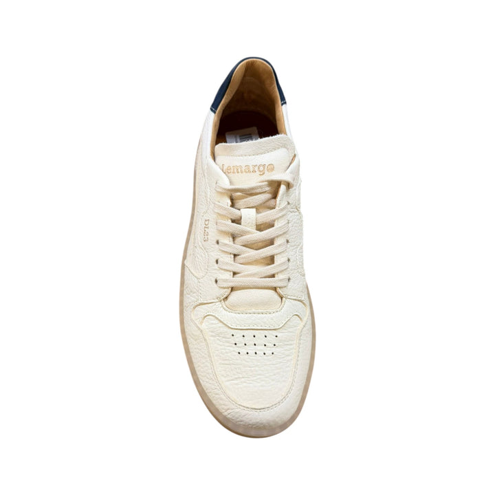 Sneakers Jannik en Véritable Cuir de Cerf Beurre-Bleu