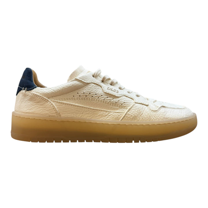 Sneakers Jannik en Véritable Cuir de Cerf Beurre-Bleu
