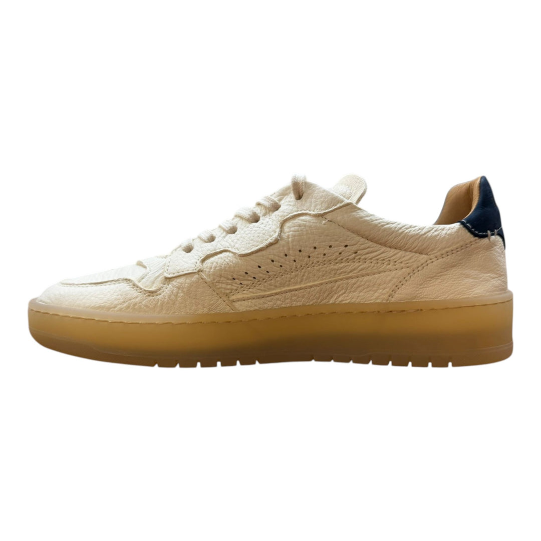 Sneakers Jannik en Véritable Cuir de Cerf Beurre-Bleu