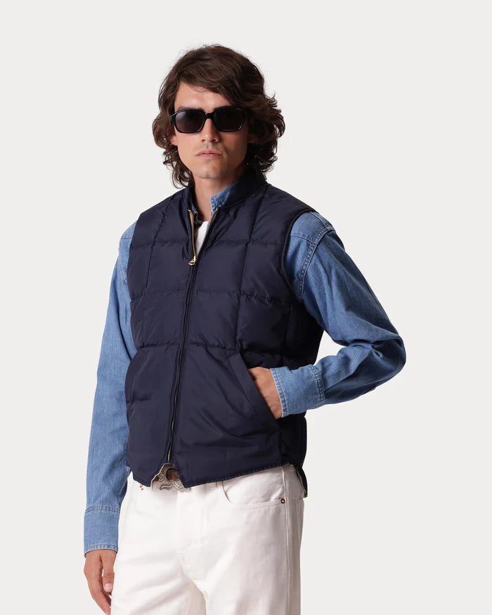 VEST1 GILET SANS MANCHES EN NYLON BLEU