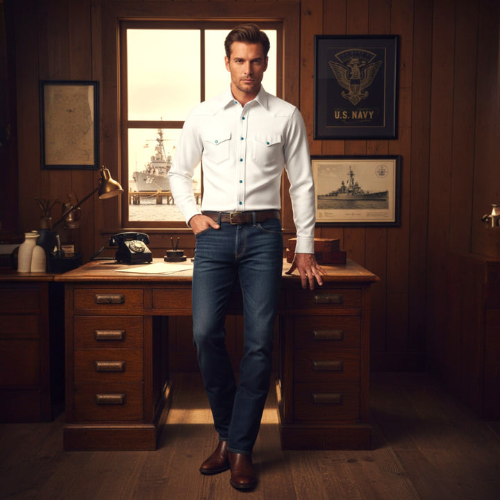 WESTERN OXFORD SHIRT BLANC