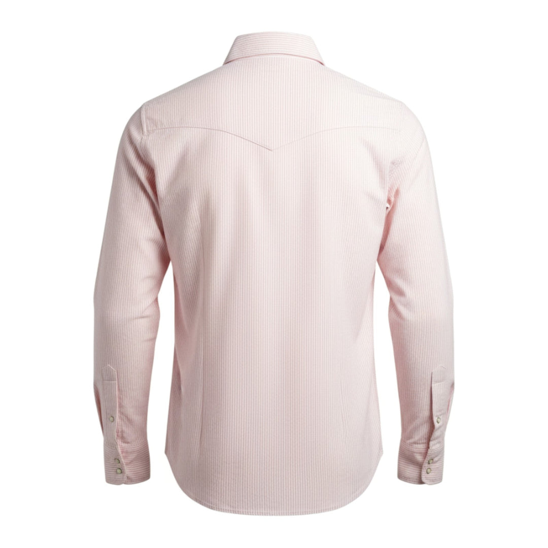 Western Oxford Shirt Flagstaf Rayée Blanc-Rose