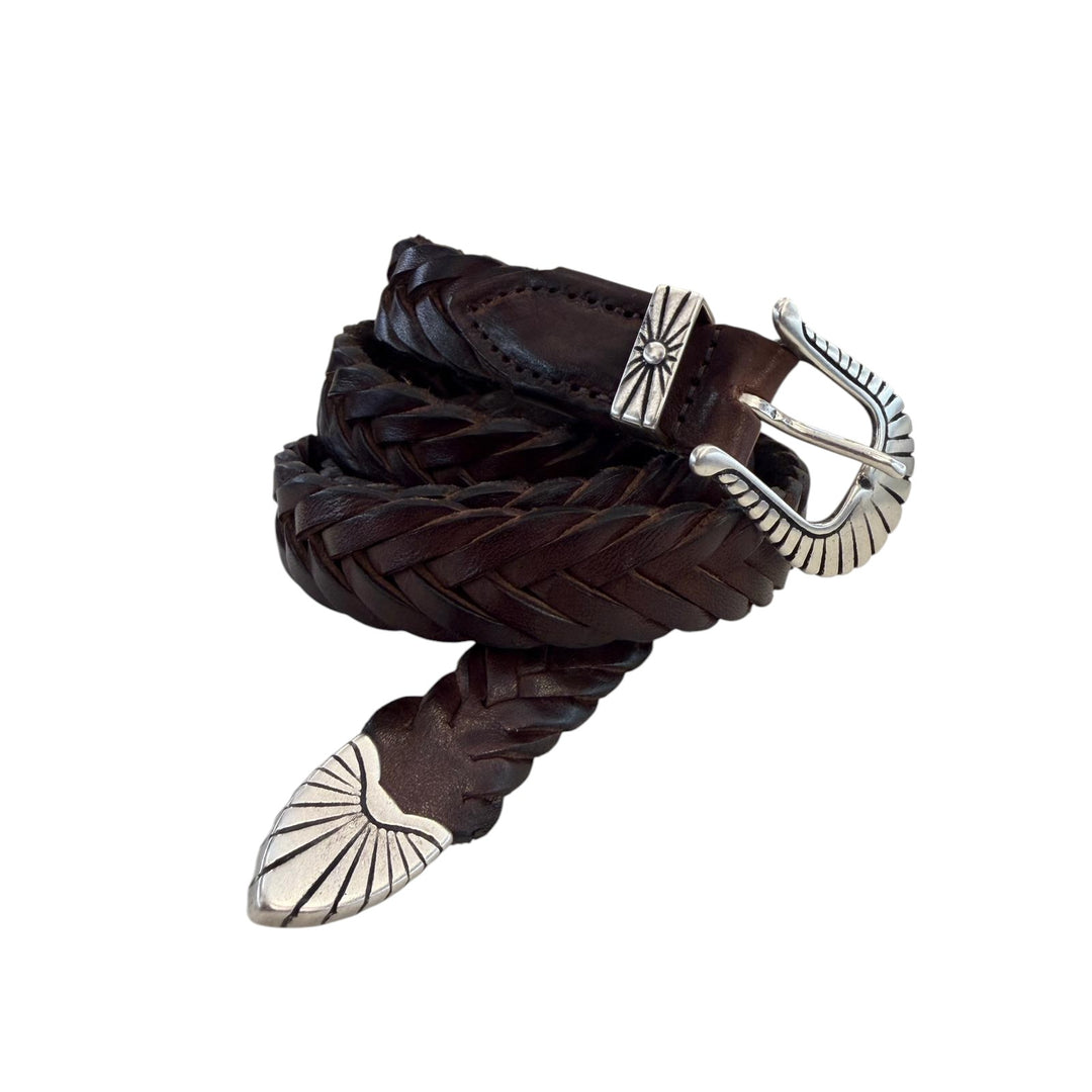 CEINTURE EN CUIR TRESSÉ TESTA DI MORO