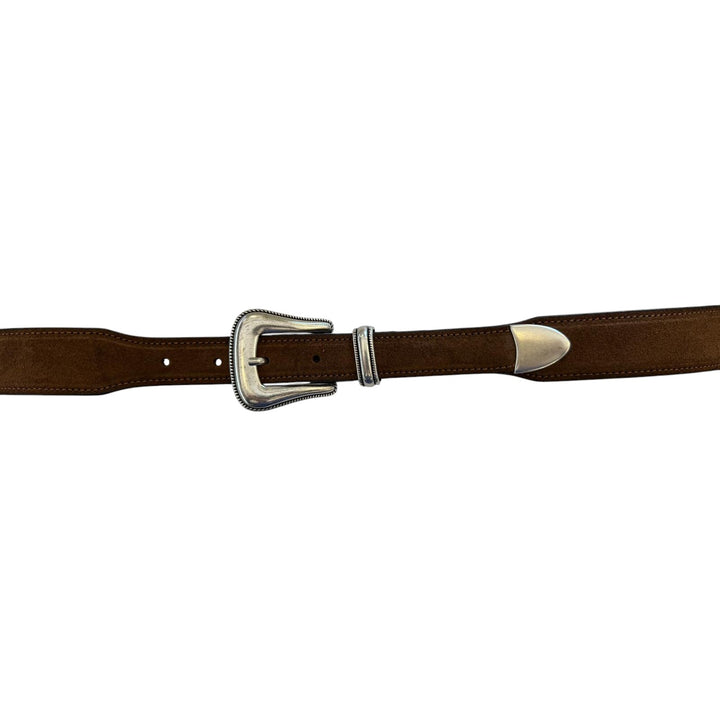 CEINTURE EN CUIR SUÉDÉ COGNAC