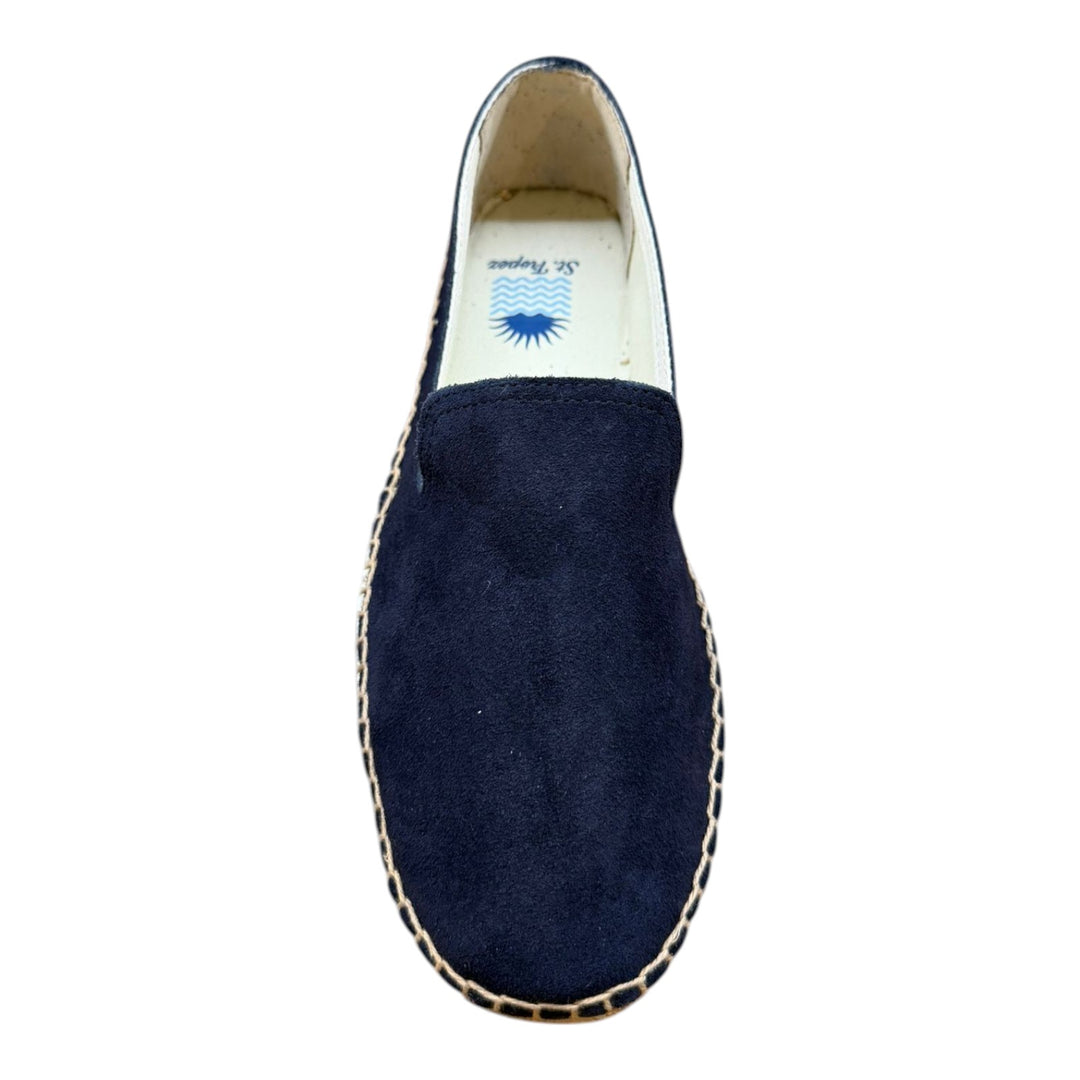 Espadrilles en Véritable Cuir Suédé Semelle Gomme Bleu Navy
