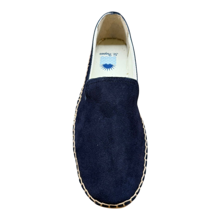 Espadrilles en Véritable Cuir Suédé Semelle Gomme Bleu Navy
