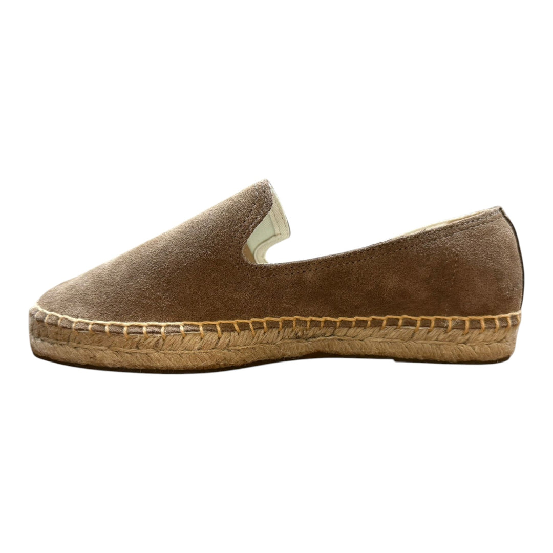 Espadrilles en Véritable Cuir Suédé Semelle en Caoutchouc Marron