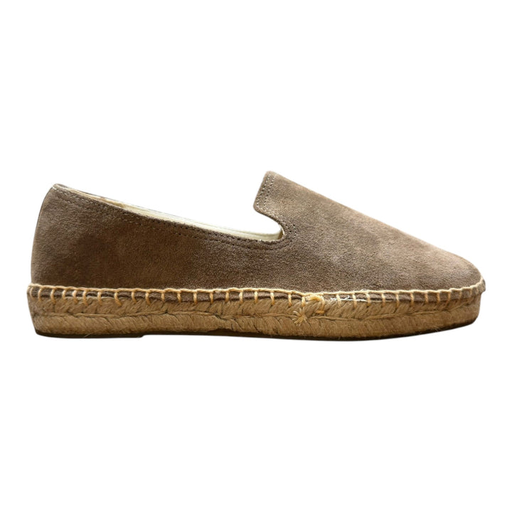 Espadrilles en Véritable Cuir Suédé Semelle en Caoutchouc Marron