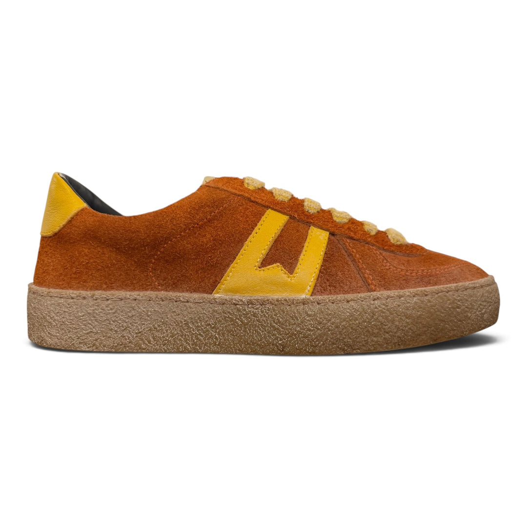 SNEAKERS KAZAN VÉRITABLE CUIR SUÉDÉ ORANGE