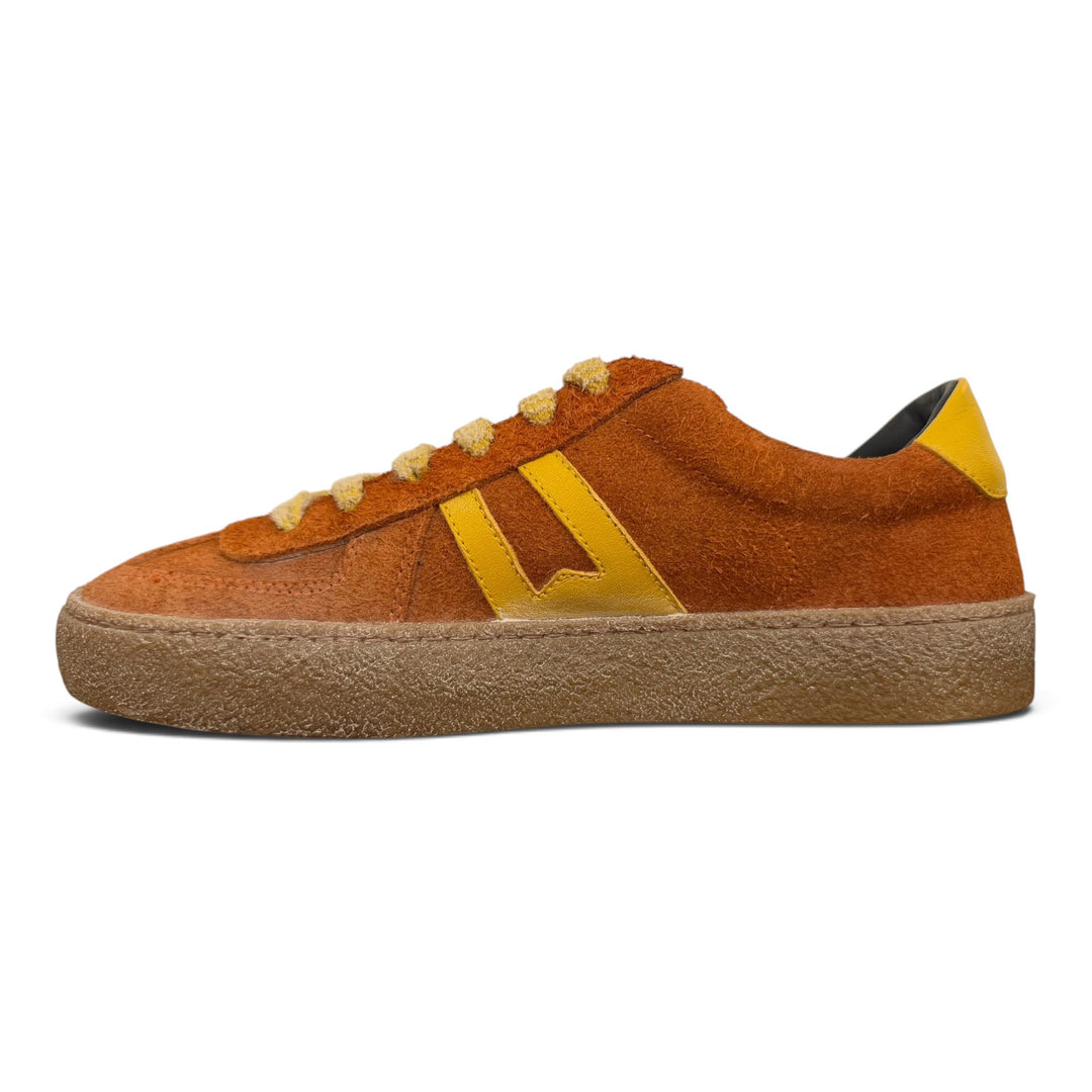 SNEAKERS KAZAN VÉRITABLE CUIR SUÉDÉ ORANGE
