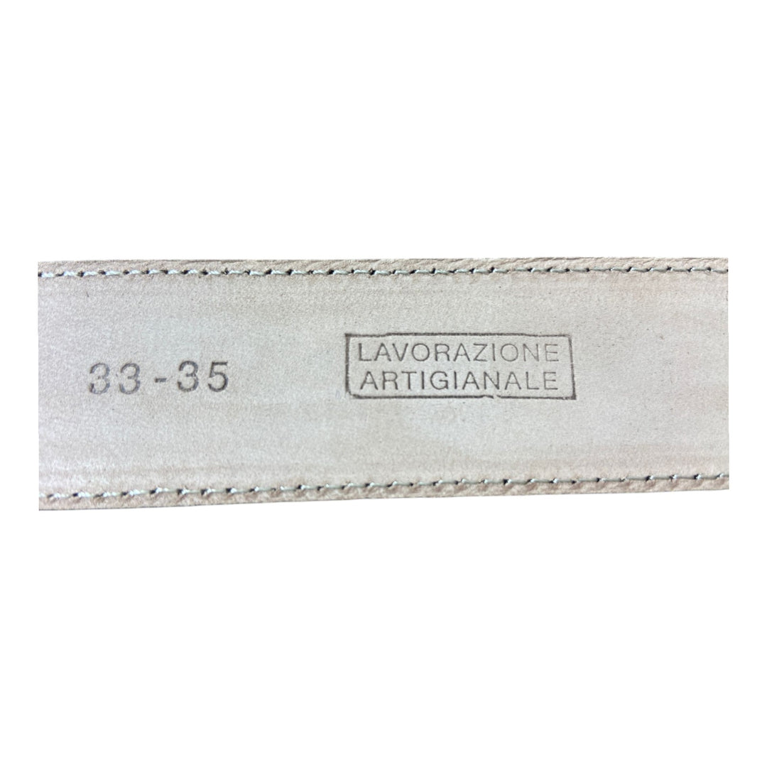 CEINTURE EN CUIR VÉRITABLE COUCHE BRUNE COUSUE