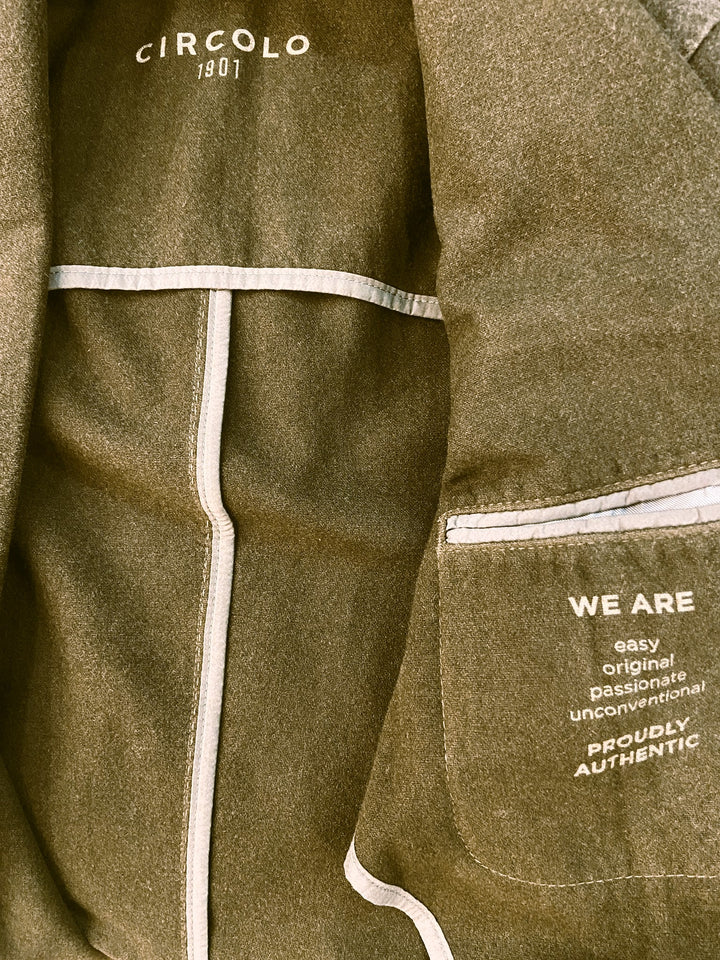 BLAZER EN LAINE TEINTÉE VERT