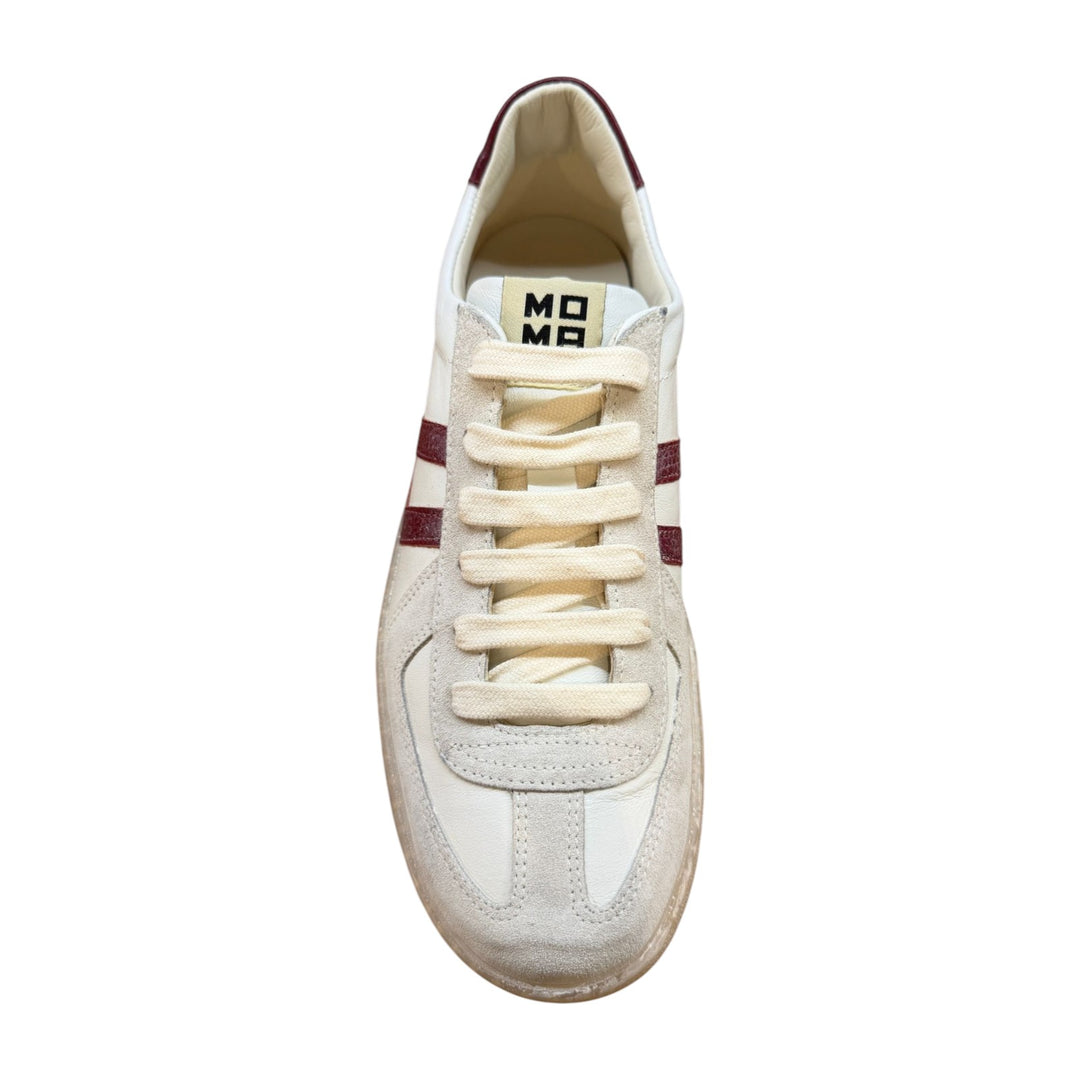 Sneakers en cuir véritable blanc-marron