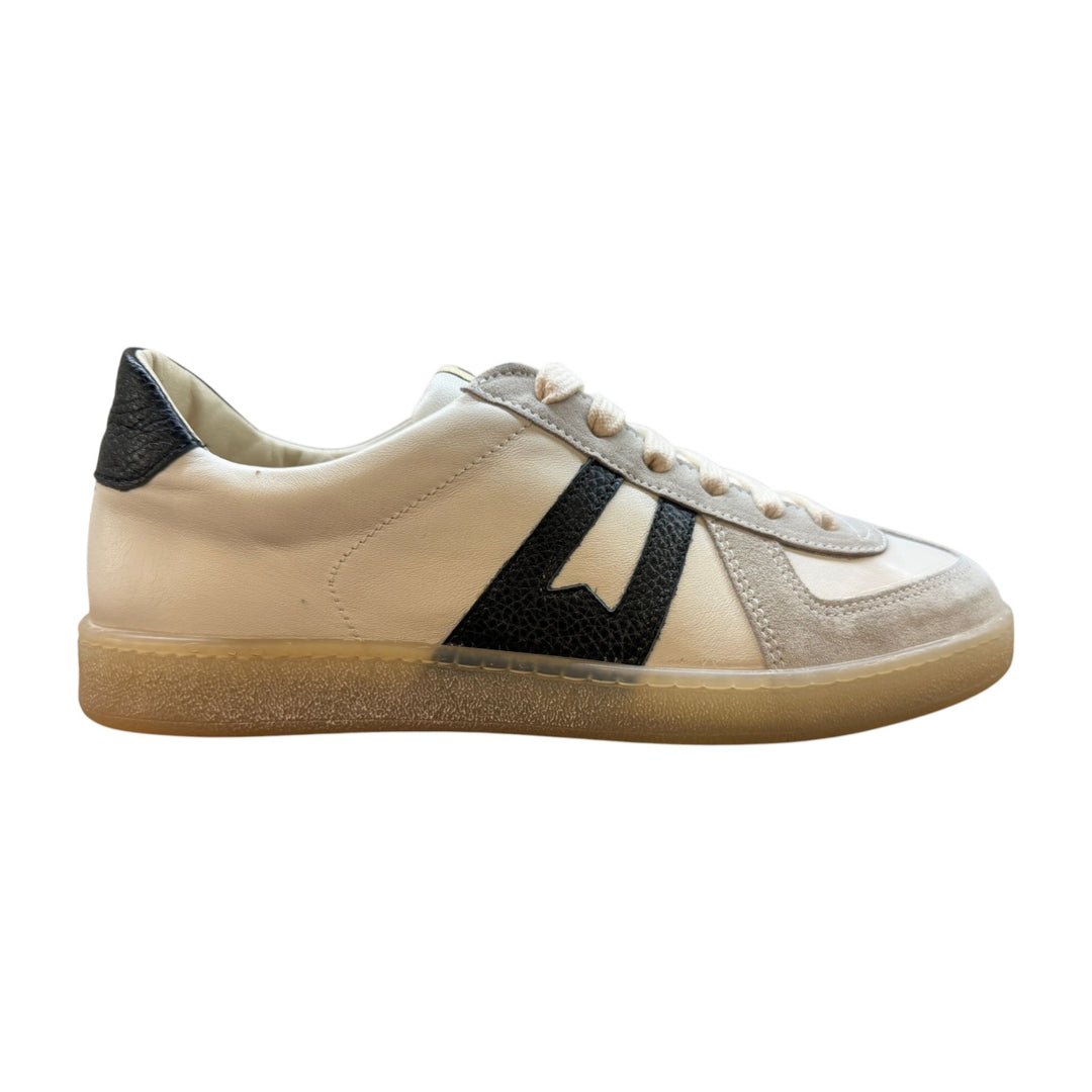 Sneakers en cuir véritable blanc-noir