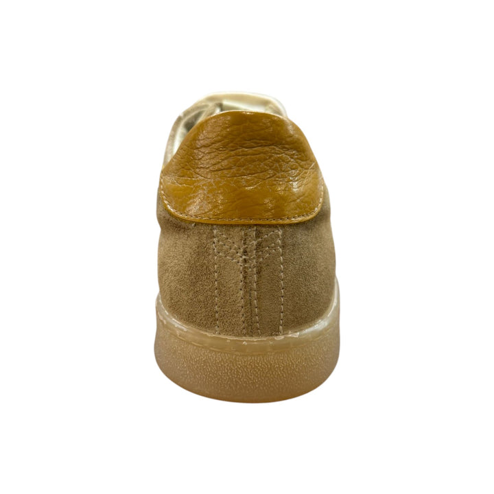 Sneakers en cuir véritable suédé beige-ocre