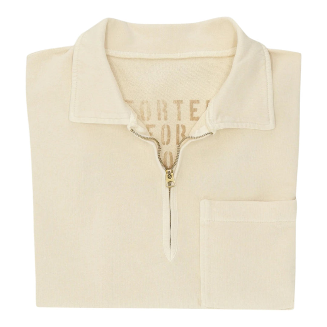 Yale Sweat-shirt en Jersey Brossé avec Col et Zip Corda