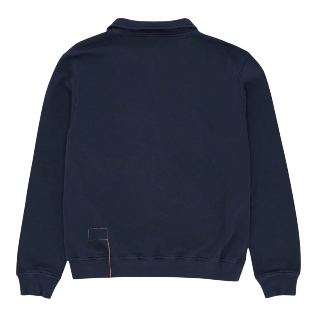 Yale Sweat-shirt en Jersey Brossé avec Col et Zip Navy