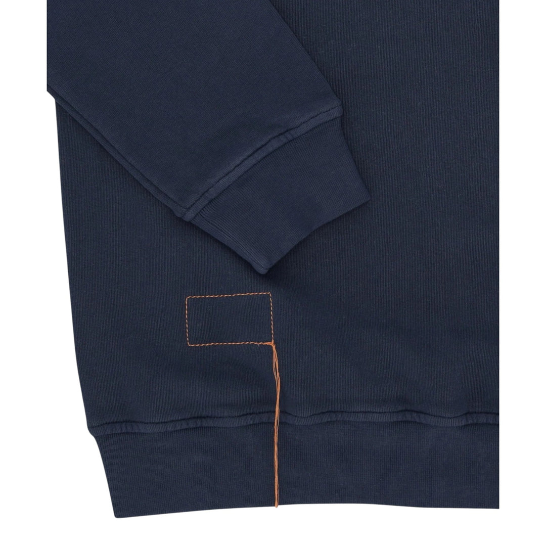 Yale Sweat-shirt en Jersey Brossé avec Col et Zip Navy