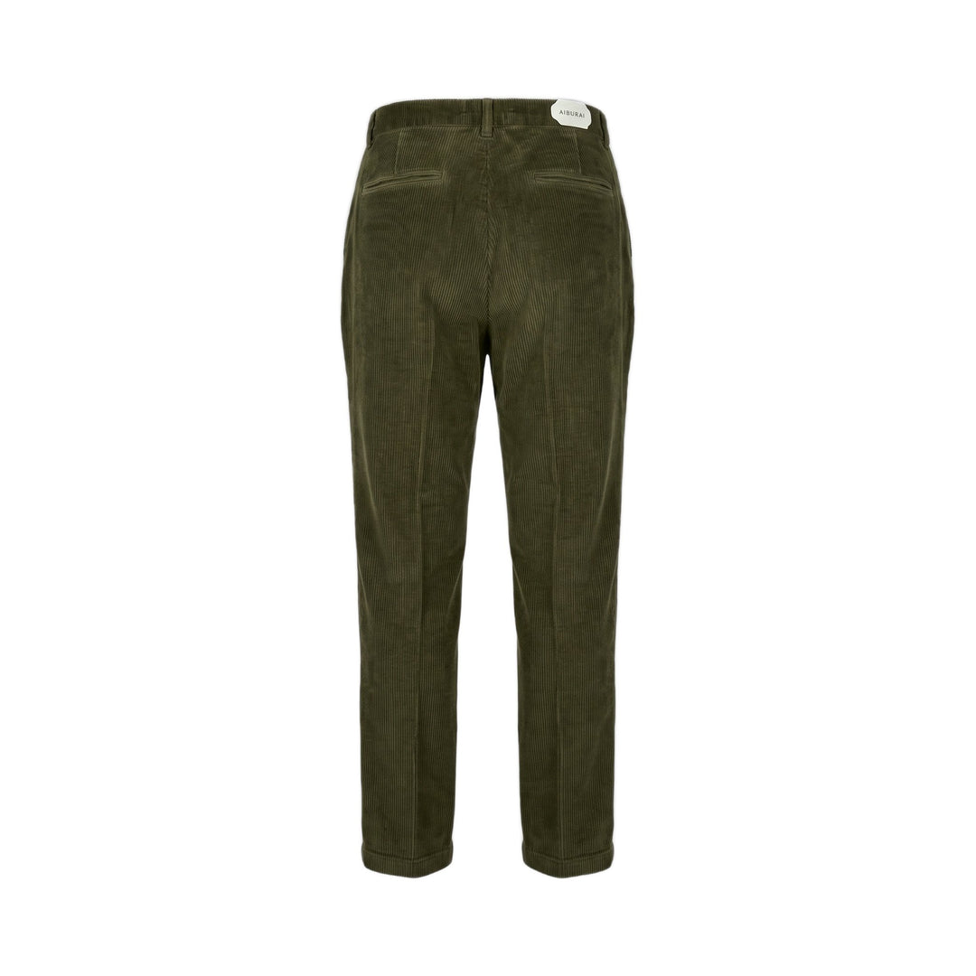 Aiburai PANTALONE URANO VELLUTO MILITARY Verde - foto 2