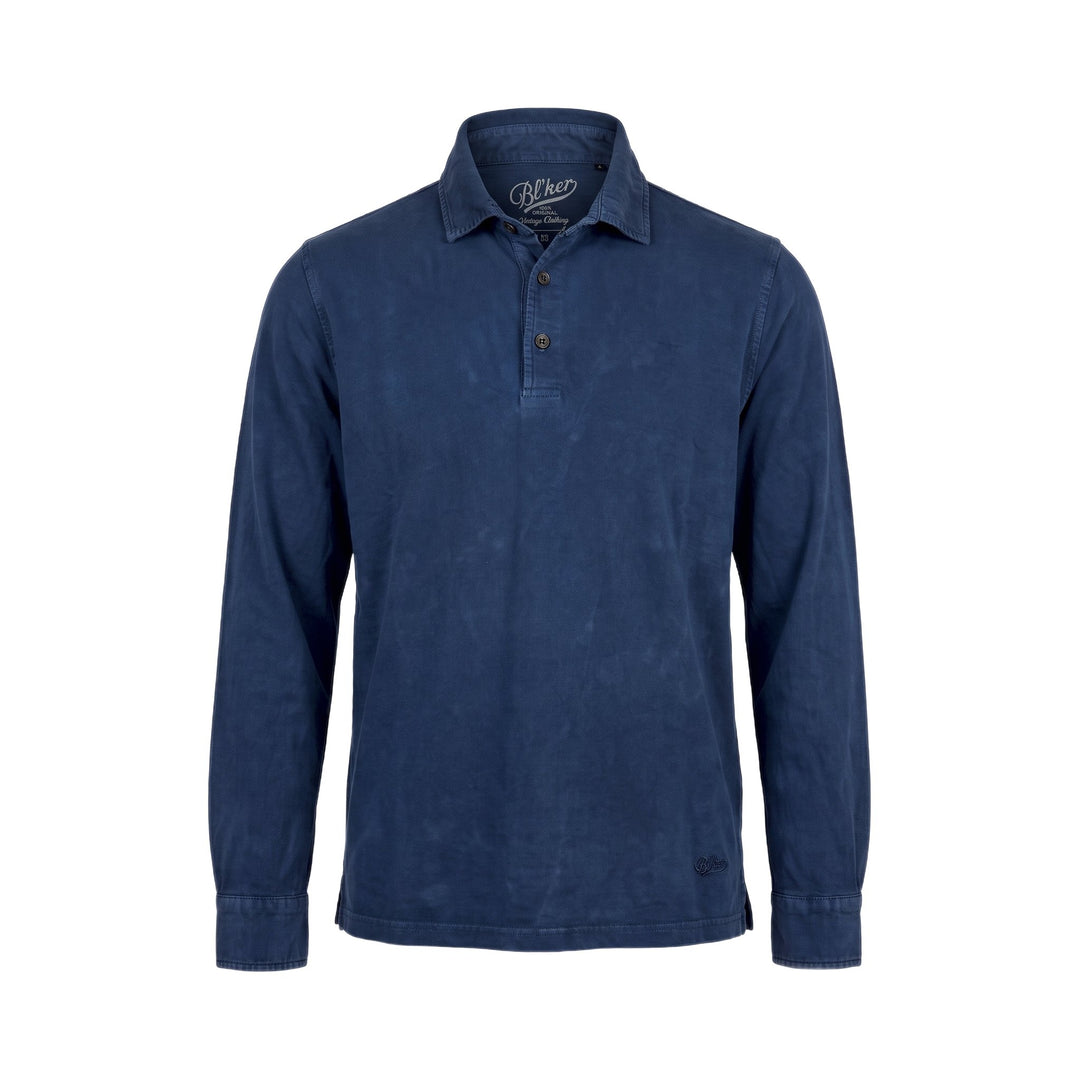 Bl'ker Vintage POLO 3 BOTT. MANICA LUNGA INTERLOCK BURLINGTON NAVY Blu - foto 1