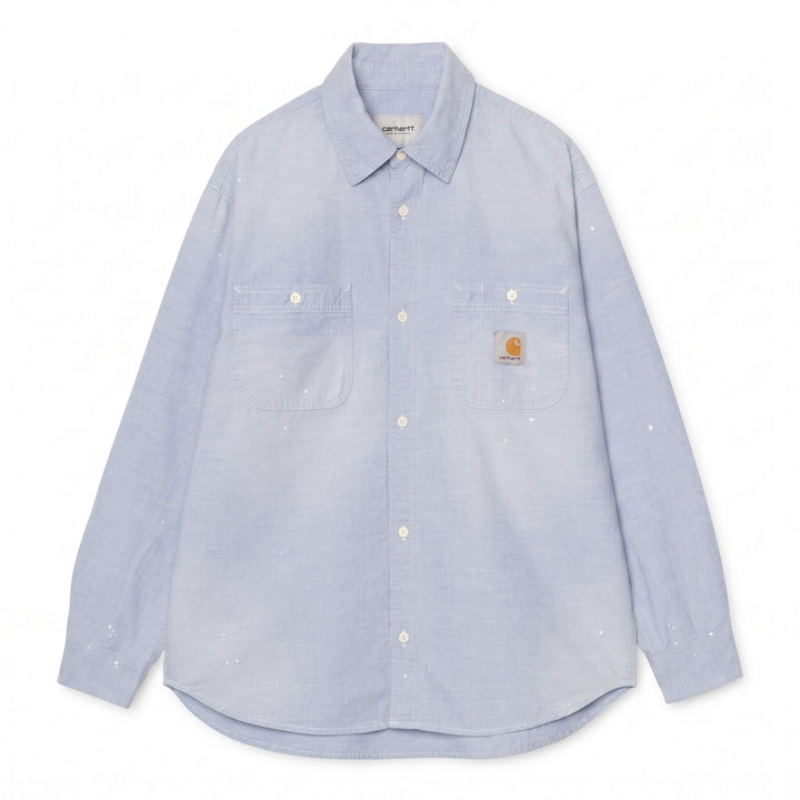 Carhartt Wip L/S PAINTER SHIRT BLUE WORN USED SPLATTER Blu - foto 1