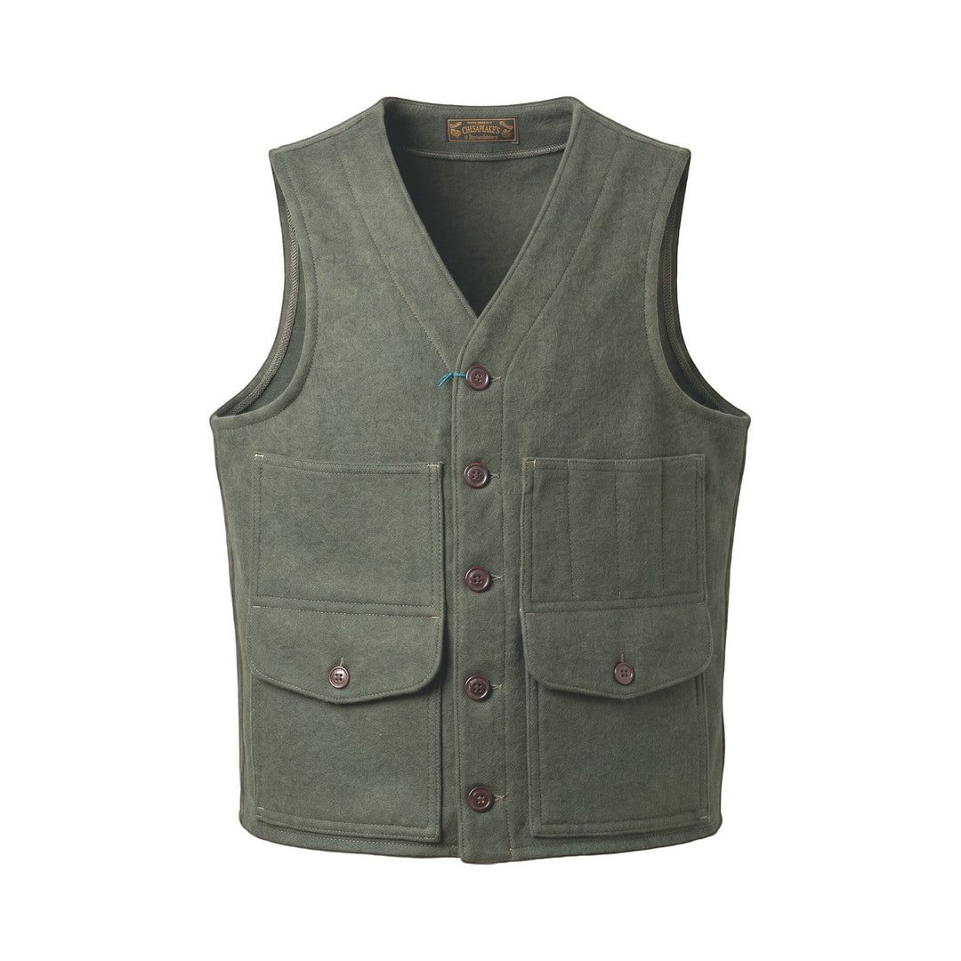 Chesapeake's OUTDOOR HEAVY WEIGHT WOOL VEST OREGON DARK GREEN Verde - foto 1
