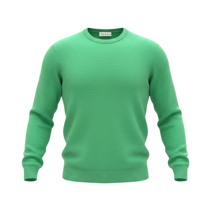 Col roulé mixte en cachemire vert