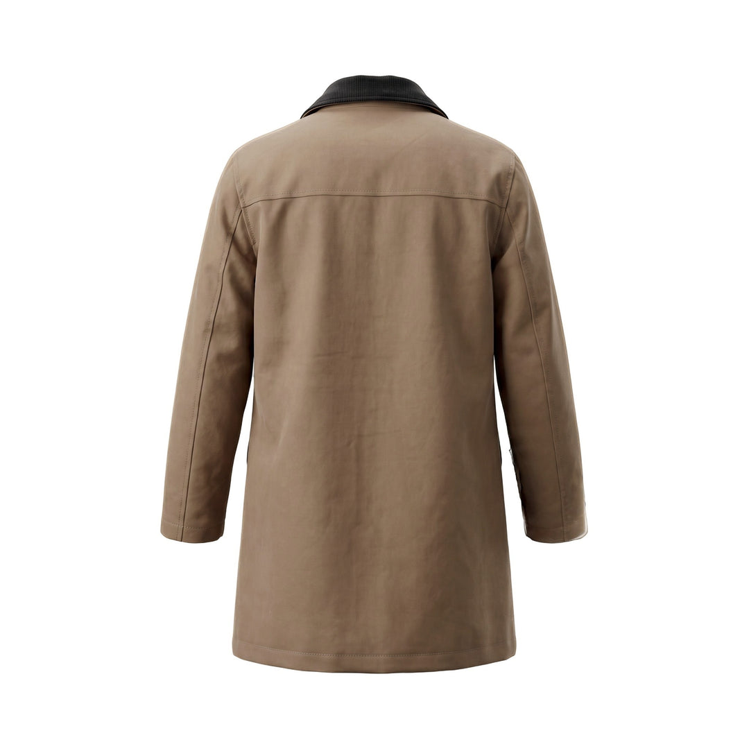 TRENCH EN COTON ET LAINE MOKA