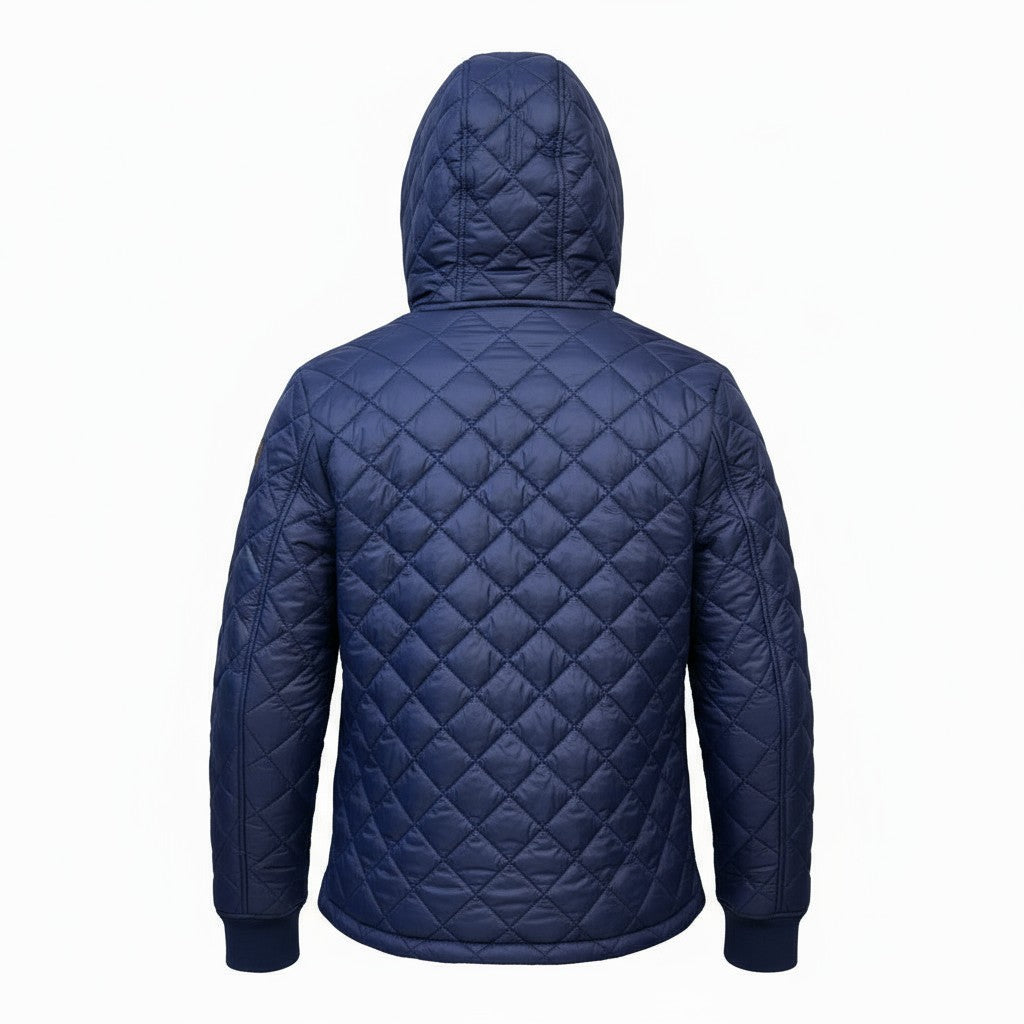 VESTE MATELASSÉE À CAPUCHE BLEUE