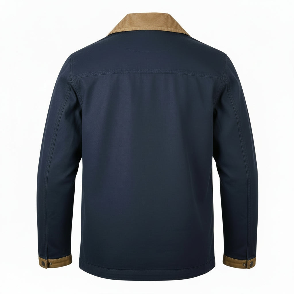 Veste Fireman Canvas Lined Bedford Bleu