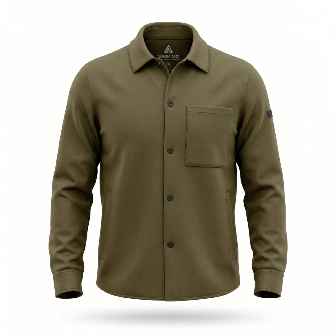 Heskimo Overshirt Felpa Piquet Milatare Verde - foto 1