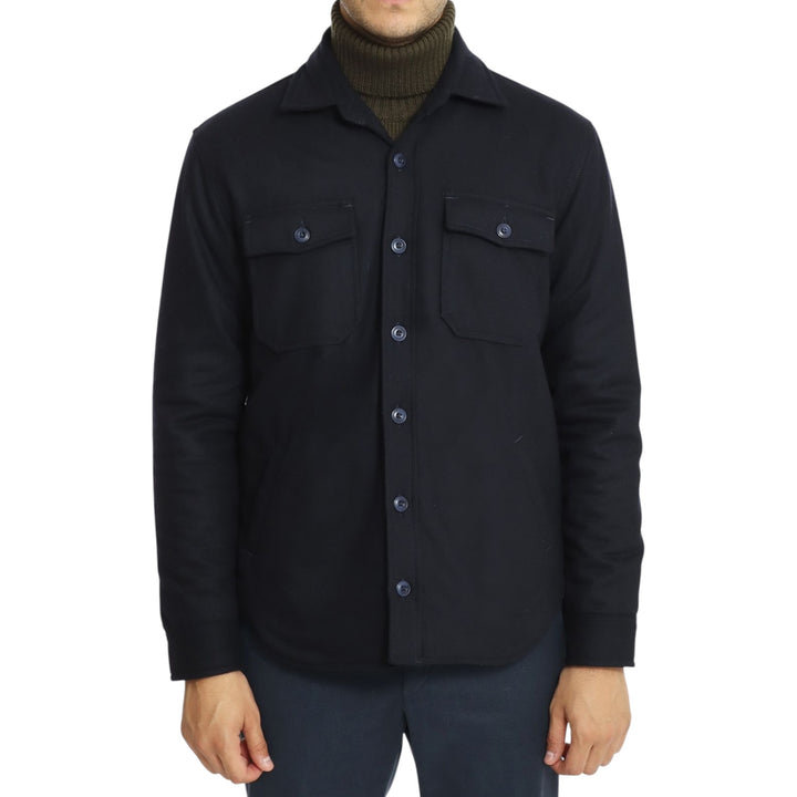 CHEMISE EN LAINE MATELASSÉE HUNTER BLEU