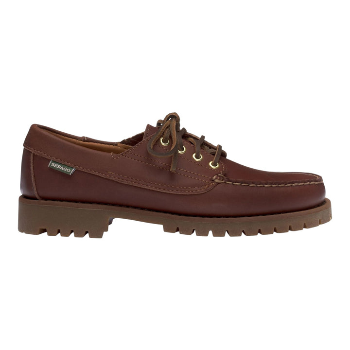 MOCASSINS À LACETS EN CUIR VÉRITABLE MARRON