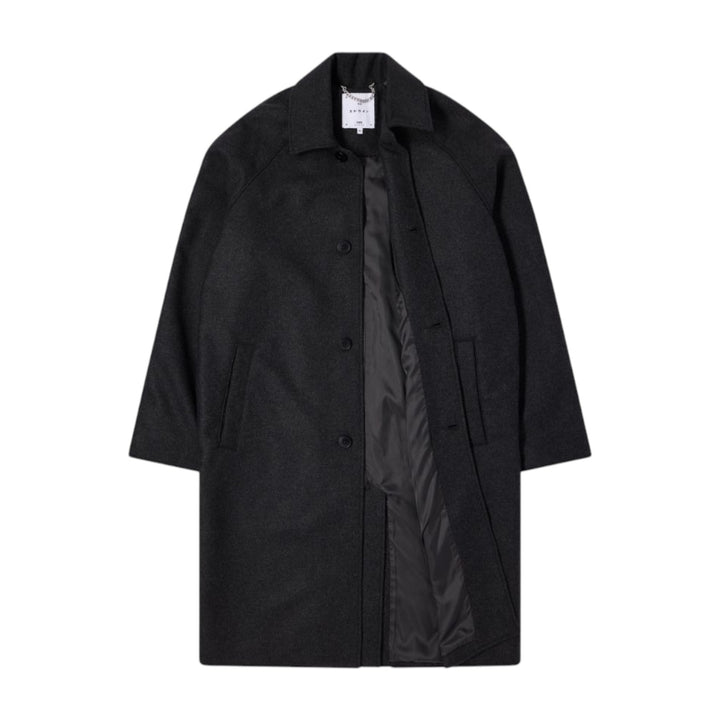 MANTEAU EN LAINE MAC GRIS FONCÉ MARLÉ