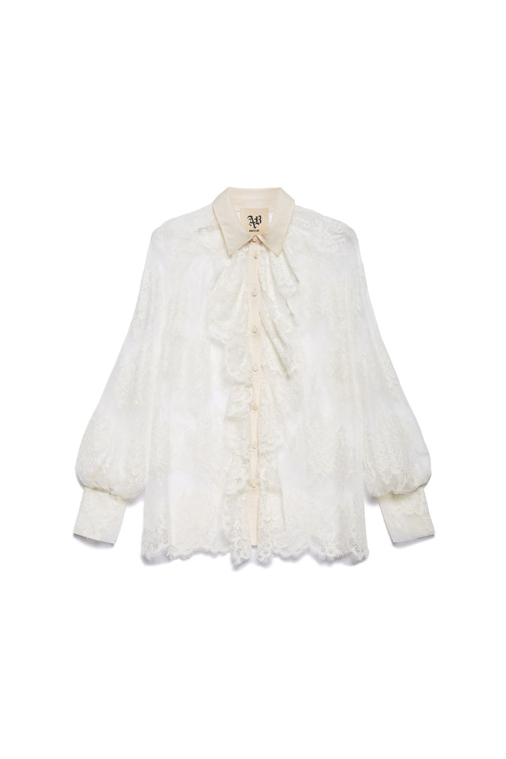 CHEMISE EN DENTELLE BLANCHE